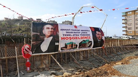 Arhavi Kanuni Anadolu İmam Hatip Lisesi Temel Atma Töreni Gerçekleştirildi